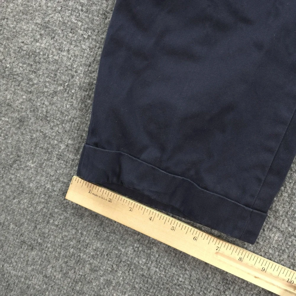 Vintage Polo Ralph Lauren Pants Mens 35x32 Blue Pleated Chino Cotton Dress